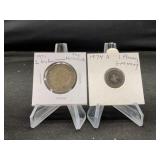 1931 Goulden -Netherlands & 1874A German Pfennig