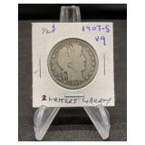 1907-S Barber Half Dollar