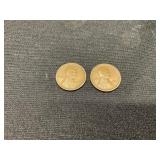 Two 1909 VDB Lincoln Cent