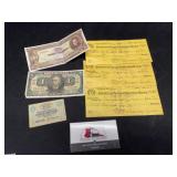 Old Checks Plus Foreign Bank Notes