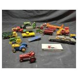 Toy tractors and cars, misc