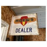 Flange metal painted Mowes sign
