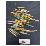Vintage advertising bullet pencils