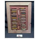Framed advertising vintage bullet pencils