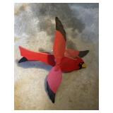 Wooden cardinal whirlygig