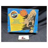 Battery wooden dinosaur model