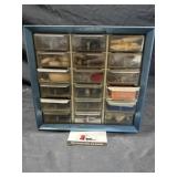 Organizer full of misc toy tractor parts