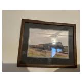 Framed train picture