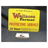 Metal Wallaceï¿½s Farmer sign