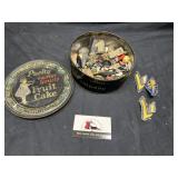 Tin of buttons and patches