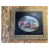 Vintage framed tractor photo