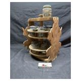 Vintage wooden hardware organizer