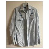 Medium vintage embroidered pearl snap