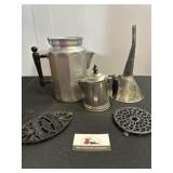 Vintage metal funnel and serving ware