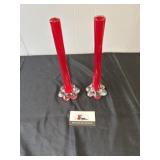 Art deco blown glass candle sticks