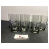 MCM etched glass mushroom glasses