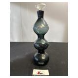 Vintage Blenko husted charcoal gurgle decanter