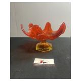 Viking glass amberina bowl