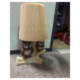MCM ceramic owl lamp