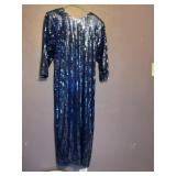Blue sequence, vintage dress Oleg cassini size 14