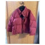 Maroon puffer winter coat