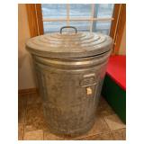 Galvanized Trash Can