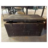 Military Wood foot locker marked medical