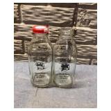 Cloverleaf dairy glass milk bottles