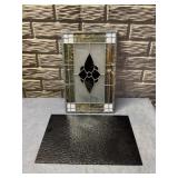 Stained glass and blue glass