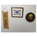 MCM mushroom and misc wall decor