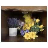 Fake flowers, holiday decor