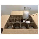 Pillar candles in glass jars