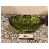Green Glass Salad Bowl