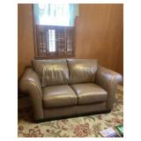 Leather loveseat, approximately 68 inches long