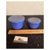 Stoneware crock bowls with lids