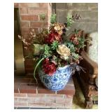 Oriental flower pot approximately 12 inches tall