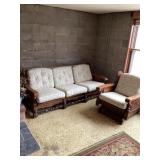 Mid-century modern couch and chair, rocking c