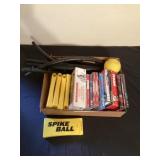 DVD movies and spike ball game
