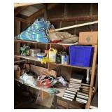 Whole shelf of miscellaneous, bring boxes