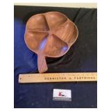 Wooden divided serving tray