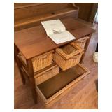 Wicker back chest and drawers approximately 16 x