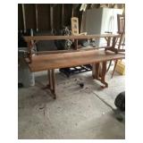 Table approximately 82 x 31 with bench