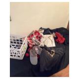 Crate of shoes and miscellaneous
