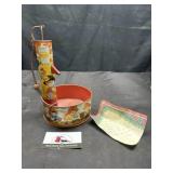 Vintage tin litho foreman toy pump