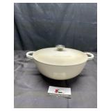 Cream LE CREUSET signature soup pot