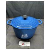 Blue LE CREUSET Dutch oven