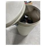 Garbage cans with smoker pellets