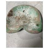 Green metal implement seat