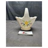 Belleek basket weaved hand painted spring basket