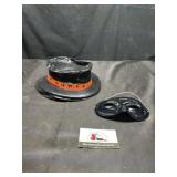 Vintage Halloween mask and hat